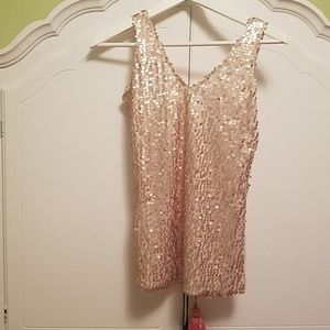 Sequined Tank champagne/gold